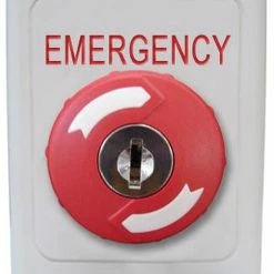 Smart Red Key-to-Release Button On Engraved Plastic Plate, SMART4375