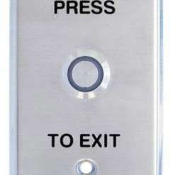 Smart Press To Exit Red LED Illuminated Flush Button On Flat Stainless Steel, WEL1911R
