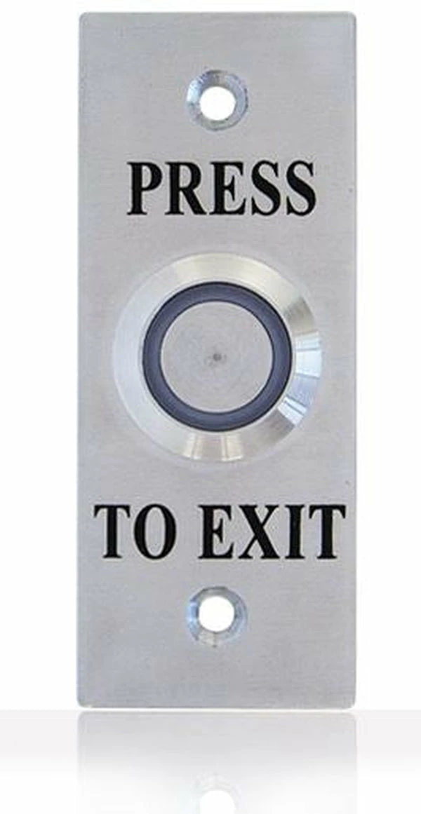 Smart Press To Exit Red Illuminated LED Flush Button Switch On Stainless Steel Architrave, WES1911R 1 Smart Press To Exit Red Illuminated LED Flush Button Switch On Stainless Steel Architrave, WES1911R