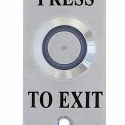 Smart Press To Exit Green Illuminated LED Flush Button Switch On Stainless Steel Architrave, WES1911G